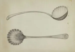 Silver Ladle, c. 1936. Creator: John R. Towers