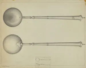 Wafer Iron Prints: Silver Ladle, c. 1937. Creator: Hester Duany