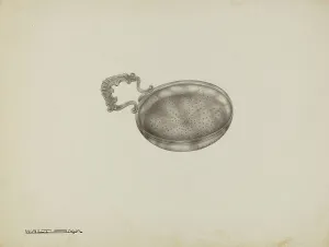 Strainer Prints: Silver Lemon Strainer, c. 1939. Creator: Kalamian Walton