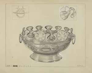 Punch Bowl Prints: Silver Monteith Bowl, 1935/1942. Creator: Edgar L. Pearce