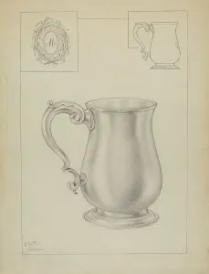 Silverwork Prints: Silver Mug, c. 1936. Creator: Clayton Braun