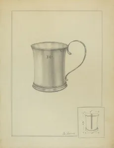 Reina Horace Prints: Silver Mug, c. 1936. Creator: Horace Reina