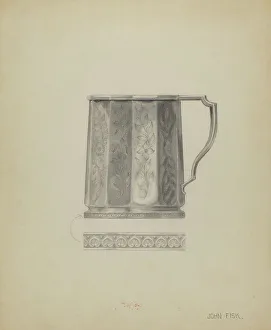 Graphite On Paper Prints: Silver Mug, c. 1936. Creator: John Fisk