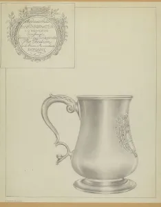 Hester Duany Prints: Silver Mug, c. 1937. Creator: Hester Duany