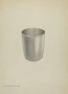Beaker Prints: Silver Mug, c. 1937. Creator: Vincent Carano