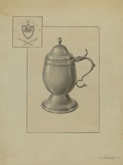 Graphite On Paper Prints: Silver Mug, c. 1939. Creator: Leo Drozdoff