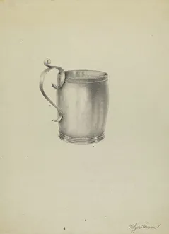 Graphite On Paper Prints: Silver Mug, c. 1986. Creator: Holger Hansen