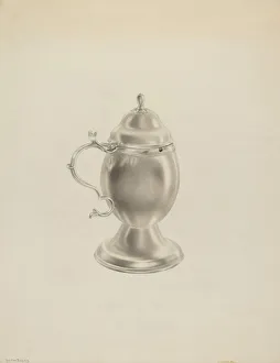Hester Duany Prints: Silver Mustard Pot, c. 1939. Creator: Hester Duany