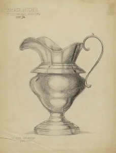 Graphite On Paper Prints: Silver Pitcher, c. 1936. Creator: John Garay