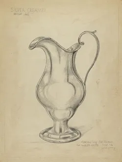 Graphite On Paper Prints: Silver Pitcher, c. 1936. Creator: John Garay