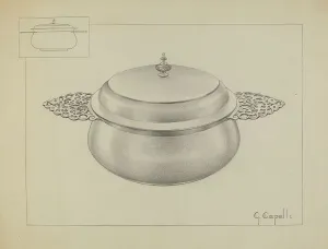 Capelli Giacinto Prints: Silver Porringer, c. 1936. Creator: Giacinto Capelli