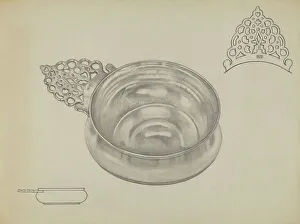 Graphite On Paper Prints: Silver Porringer, c. 1936. Creator: Herbert Russin