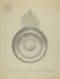 Porringer Prints: Silver Porringer, c. 1936. Creator: Hester Duany