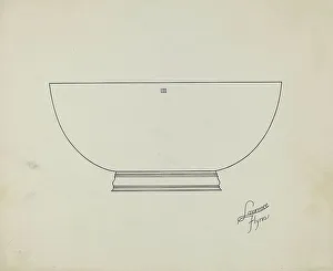Punch Bowl Prints: Silver Punch Bowl, c. 1936. Creator: Lawrence Flynn