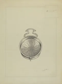 Silver Punch Strainer, c. 1936. Creator: Charlotte Winter