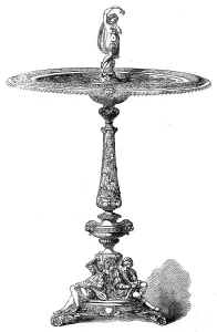 Repousse Prints: Silver repoussé table manufactured by