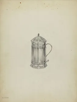 Salt Cellar Prints: Silver Salt Cellar, 1935/1942. Creator: Walter Doran