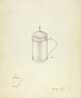 Salt Cellar Prints: Silver Salt Cellar, 1937. Creator: Amelia Tuccio