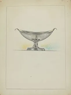 Salt Cellar Prints: Silver Salt Cellars, c. 1936. Creator: Vincent Carano