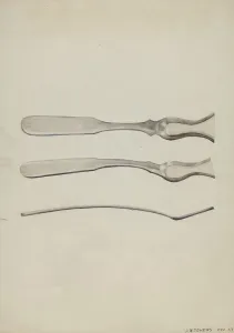 Silverware Collection: Silver Salt Spoon, c. 1936. Creator: John R. Towers