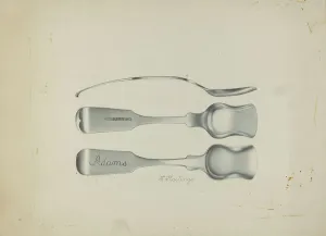 Silver Salt Spoon, c. 1937. Creator: Florence Hastings