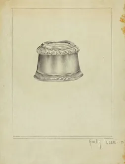 Salt Cellar Prints: Silver Salt Trencher, 1936. Creator: Amelia Tuccio