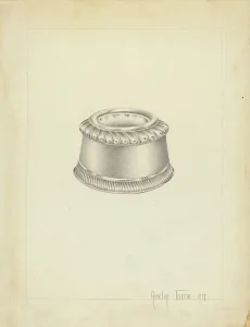 Salt Cellar Prints: Silver Salt Trencher, 1937. Creator: Amelia Tuccio