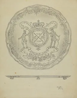 Silverwork Prints: Silver Salver, c. 1936. Creator: Clayton Braun