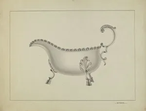 Silver Sauce Boat, 1936. Creator: Michael Fenga