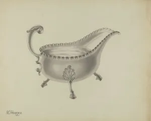 Gravy Boat Prints: Silver Sauce Boat, 1937. Creator: Michael Fenga