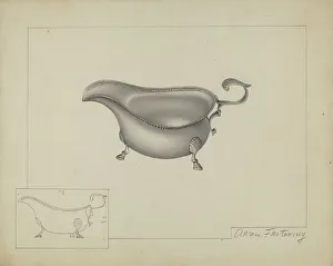 Silver Sauce Boat, c. 1937. Creator: Aaron Fastovsky