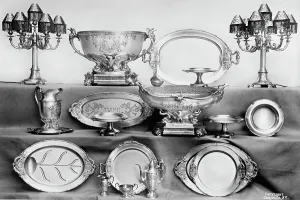 Silver Service of U.S.S. Idaho, 1912. Creator: Harris & Ewing. Silver Service of U.S.S. Idaho, 1912. Creator: Harris & Ewing