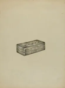 Snuffbox Prints: Silver Snuff Box, c. 1936. Creator: Columbus Simpson