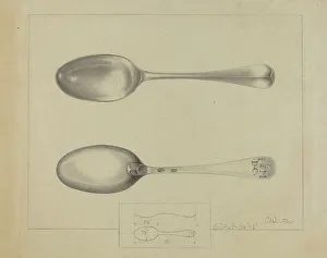 Winter Charlotte Prints: Silver Spoon, c. 1936. Creator: Charlotte Winter