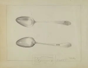Winter Charlotte Prints: Silver Spoon, c. 1936. Creator: Charlotte Winter