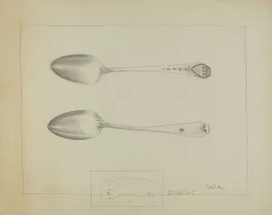 Winter Charlotte Prints: Silver Spoon, c. 1936. Creator: Charlotte Winter