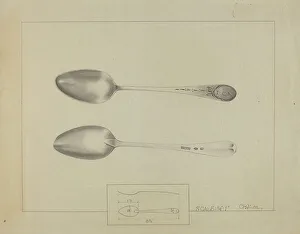 Winter Charlotte Prints: Silver Spoon, c. 1936. Creator: Charlotte Winter