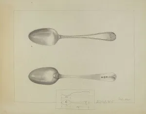 Winter Charlotte Prints: Silver Spoon, c. 1936. Creator: Charlotte Winter