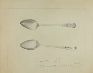 Winter Charlotte Prints: Silver Spoon, c. 1936. Creator: Charlotte Winter