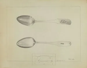Winter Charlotte Prints: Silver Spoon, c. 1936. Creator: Charlotte Winter