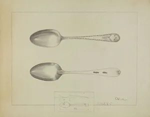 Winter Charlotte Prints: Silver Spoon, c. 1936. Creator: Charlotte Winter