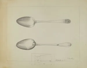 Winter Charlotte Prints: Silver Spoon, c. 1936. Creator: Charlotte Winter