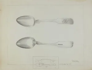 Winter Charlotte Prints: Silver Spoon, c. 1936. Creator: Charlotte Winter