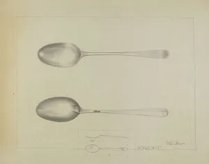 Winter Charlotte Prints: Silver Spoon, c. 1936. Creator: Charlotte Winter
