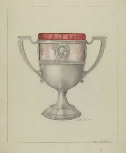 Samuel O Prints: Silver Spoon Holder, c. 1936. Creator: Samuel O. Klein