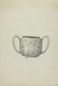 Two Handled Prints: Silver Spoon Holder, c. 1937. Creator: Dana Bartlett