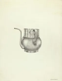Spouted Prints: Silver Spout Cup, c. 1938. Creator: Holger Hansen