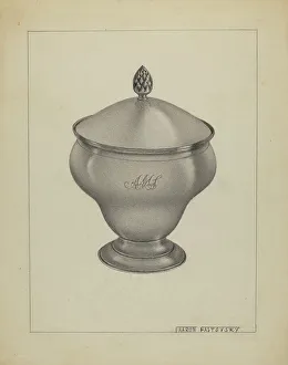 Sugarbowl Prints: Silver Sugar Bowl, 1936. Creator: Aaron Fastovsky