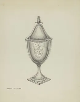 Silver Sugar Bowl, c. 1936. Creator: Hans Westendorff