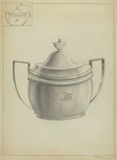 Sugarbowl Prints: Silver Sugar Bowl, c. 1936. Creator: Simon Weiss
